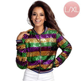 Mardi Gras Sequin Zipper Jacket - Madeline Love - Flyclothing LLC