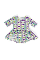 Mardi Gras 3/4 Sleeve Twirl Bodysuit - Mila & Rose ® - Flyclothing LLC