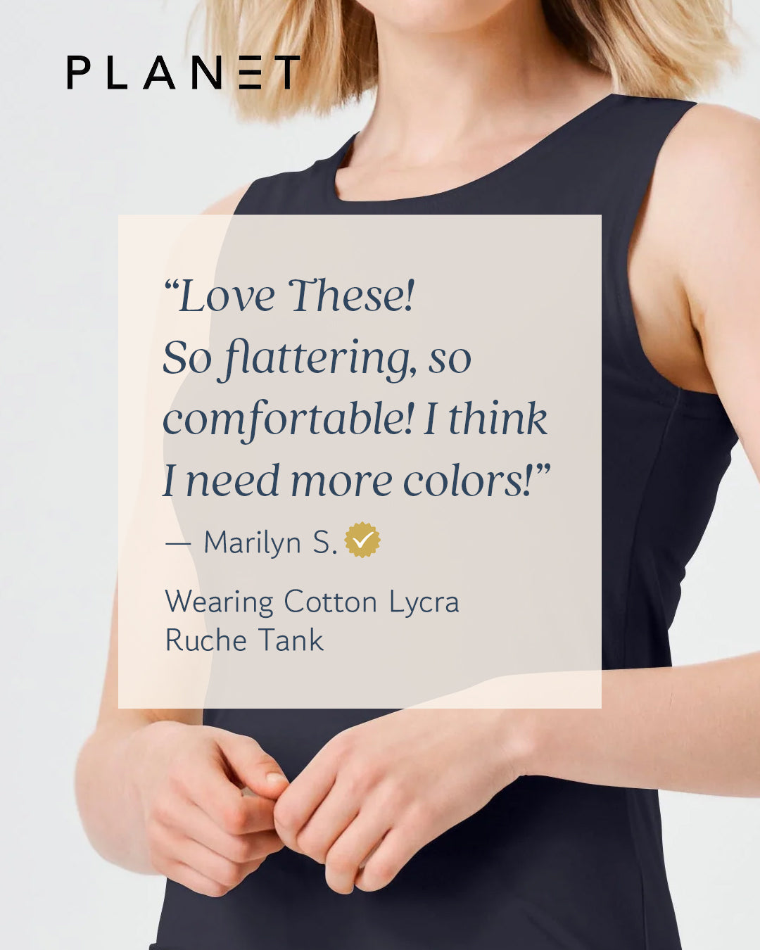 Cotton Lycra Ruche Tank - Putty - PLANET by Lauren G - Flyclothing LLC