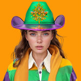 Marquise Stone Embellished Mardi Gras Fedora Hat - Madeline Love - Flyclothing LLC