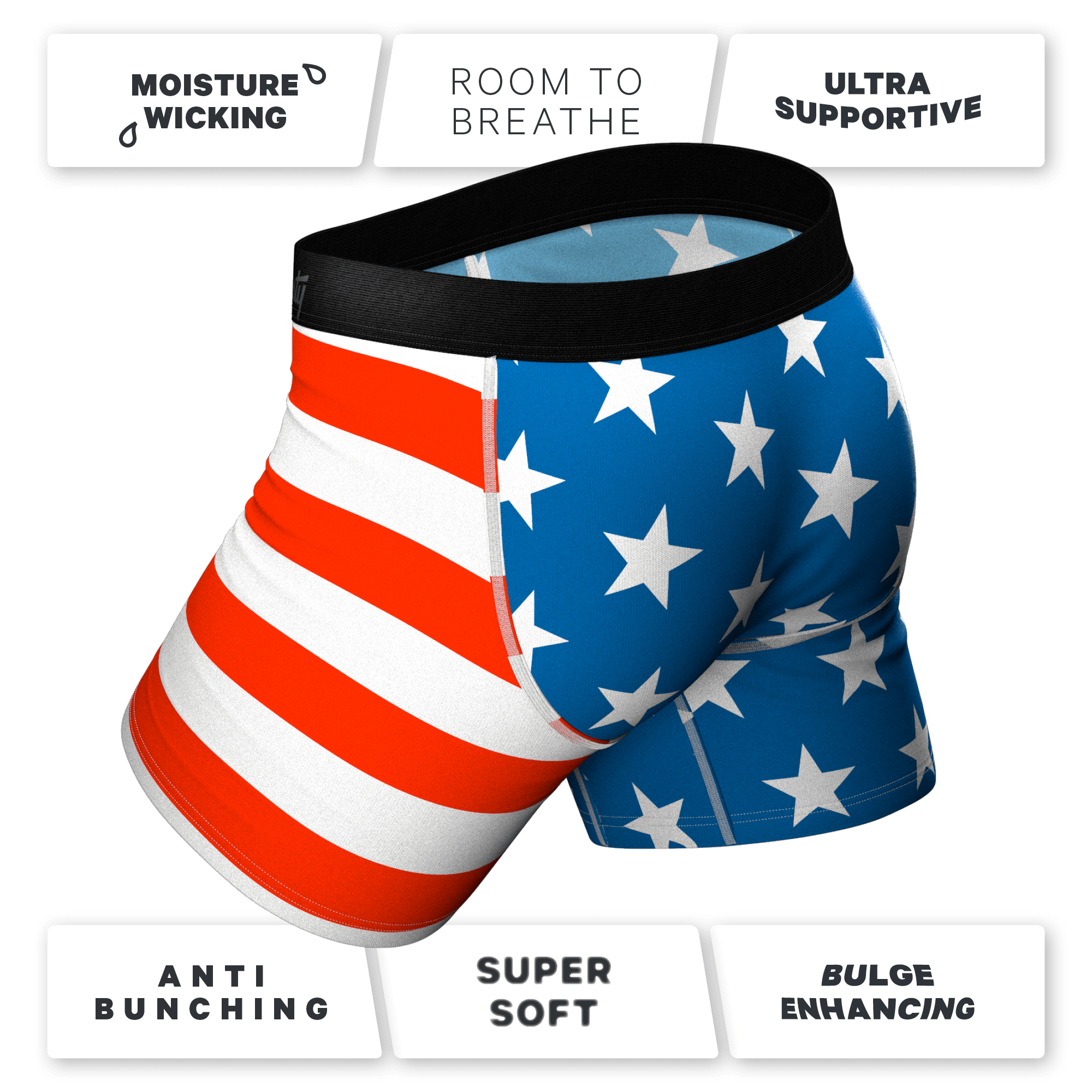 The Mascot | American Flag Ball Hammock® Pouch Underwear - Shinesty
