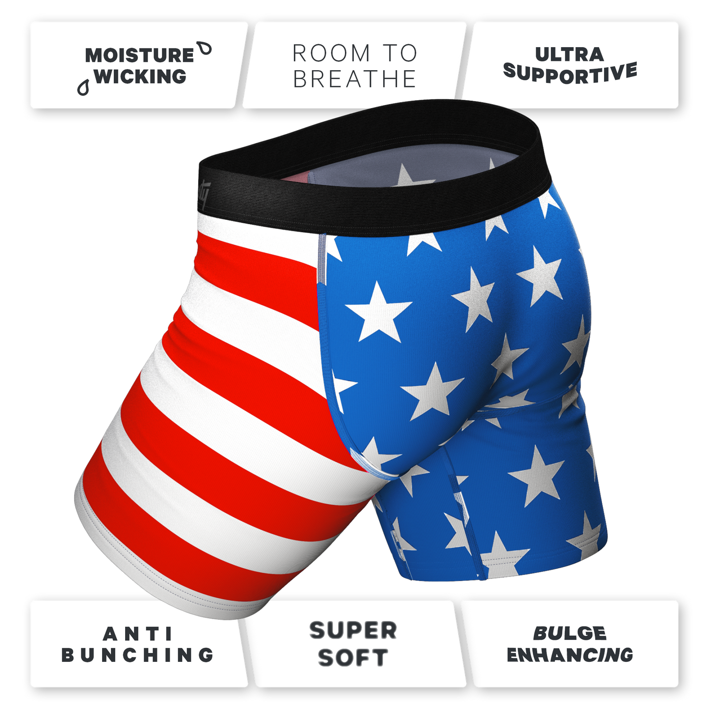 The Mascot | American Flag Ball Hammock® Boxer - Long Leg