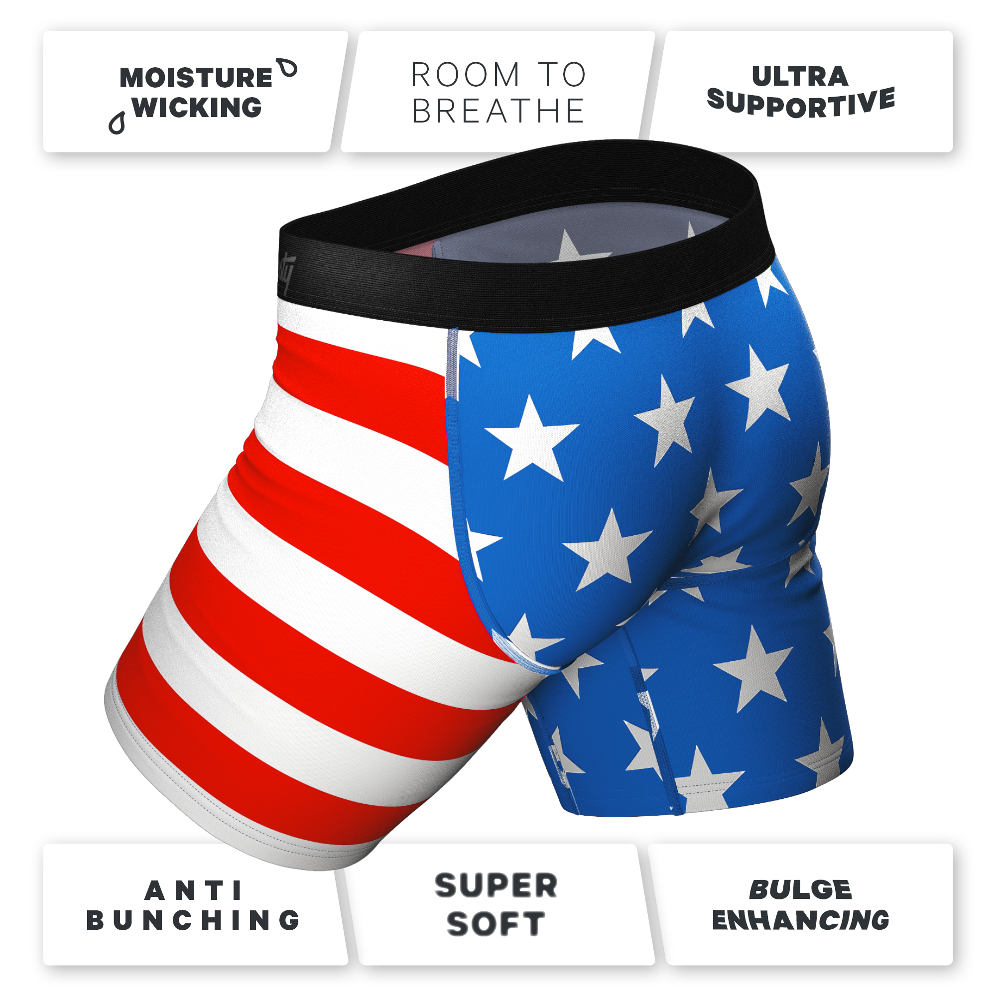 The Mascot | American Flag Ball Hammock® Boxer - Long Leg