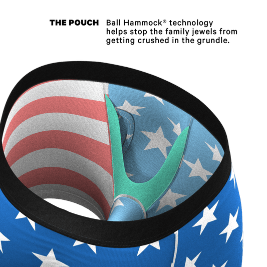 The Mascot | American Flag Ball Hammock® Pouch Underwear With Fly - Shinesty
