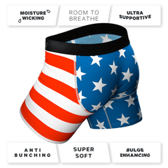 The Mascot | American Flag Ball Hammock® Pouch Underwear With Fly - Shinesty