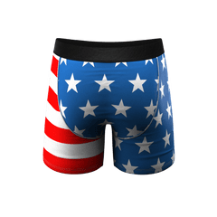 The Mascot | American Flag Ball Hammock® Pouch Underwear With Fly - Shinesty
