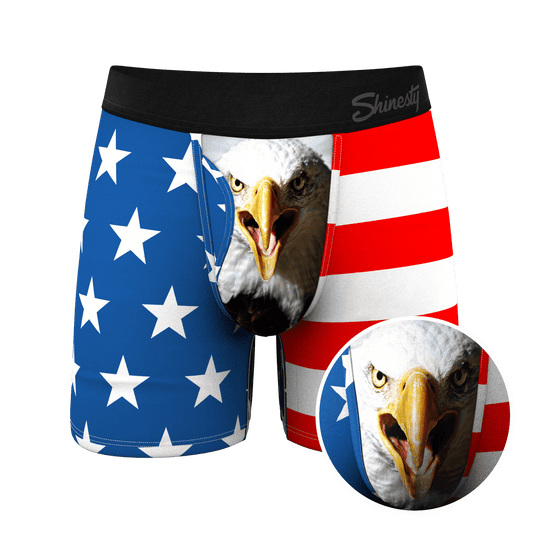 The Mascot | American Flag Ball Hammock® Pouch Underwear With Fly - Shinesty
