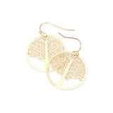 Brass Metal Tree of Life Dangle Earrings - Madeline Love - Flyclothing LLC