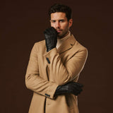 Matteo (black) - Italian gloves made of American deerskin leather with cashmere lining