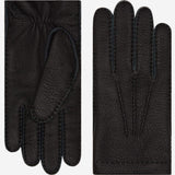 Matteo (black) - Italian gloves made of American deerskin leather with cashmere lining