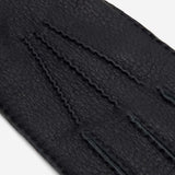 Matteo (black) - Italian gloves made of American deerskin leather with cashmere lining