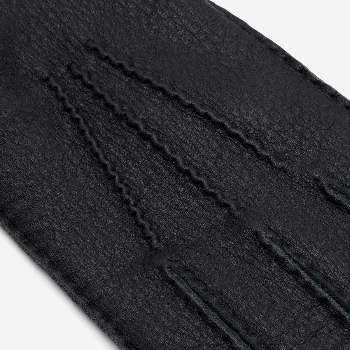 Matteo (black) - Italian gloves made of American deerskin leather with cashmere lining