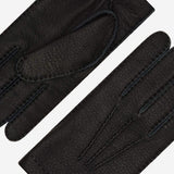 Matteo (black) - Italian gloves made of American deerskin leather with cashmere lining