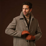 Matteo (brown) - Italian gloves made of American deerskin leather with cashmere lining