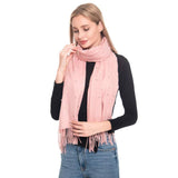Pearl Embellished Solid Oblong Scarf - Madeline Love - Flyclothing LLC