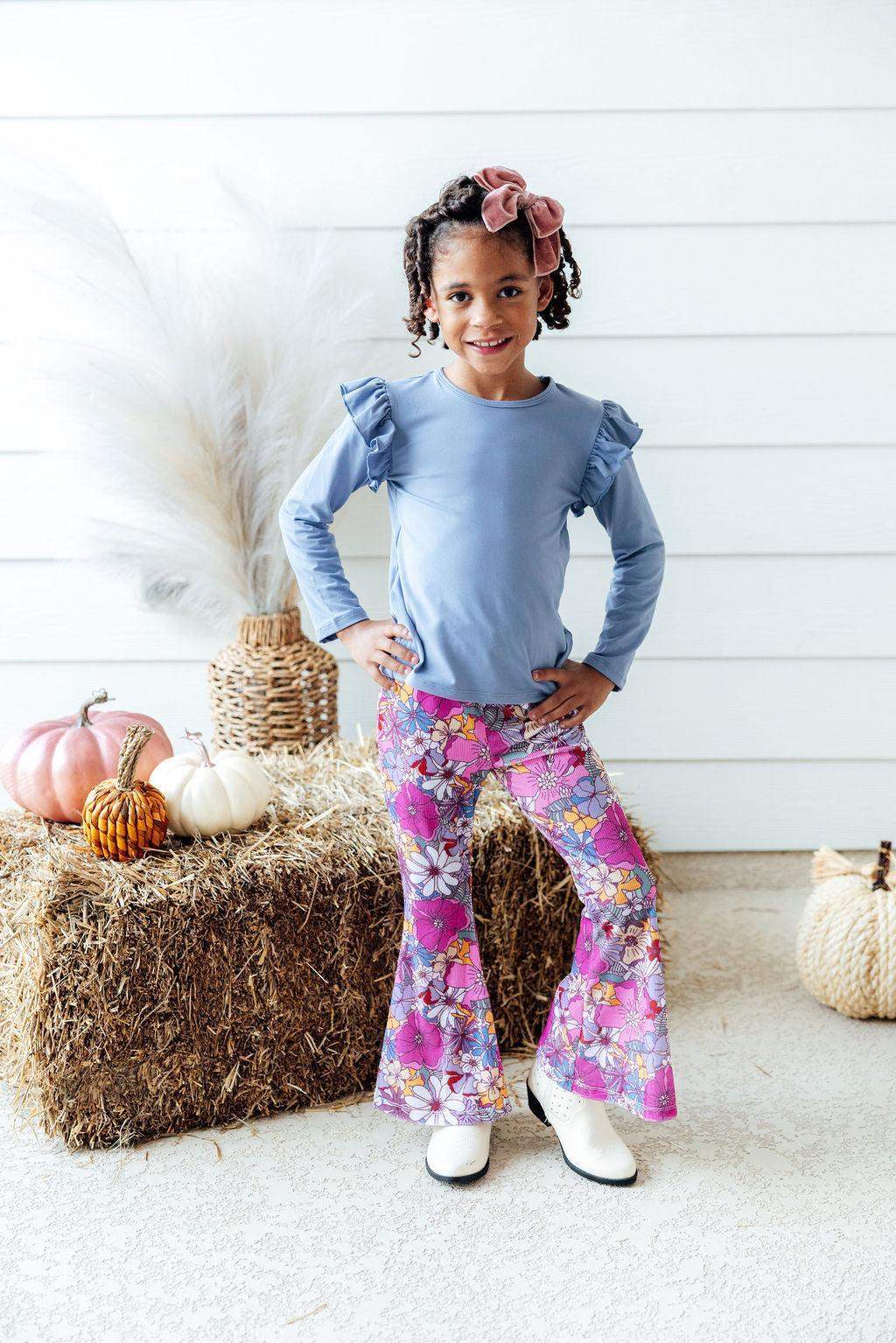 Mauve What's Up Buttercup Ribbed Velvet Bells - Mila & Rose ® - Flyclothing LLC