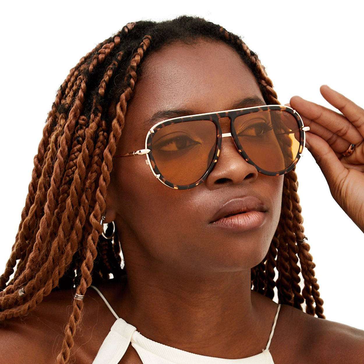 Ivy Luxe - Yellow Tangle-Free Round Aviator Sunglasses - TopFoxx - Flyclothing LLC