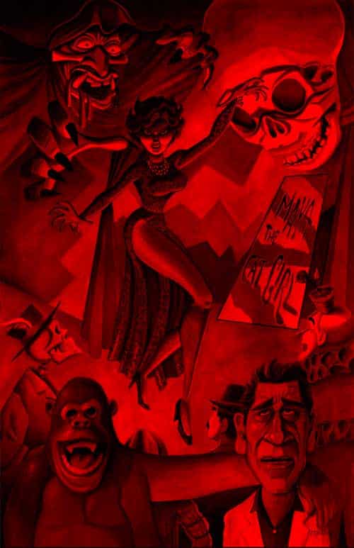 Black Market Art Company Maya the Cat Girl (Red) Print