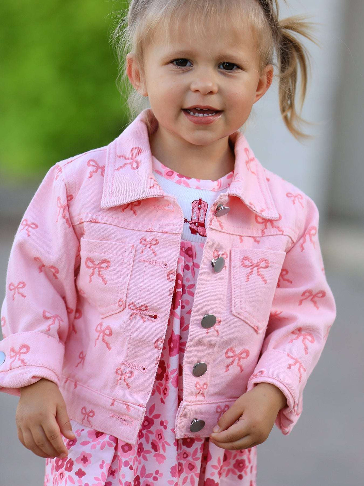 Pink Fall Girls Denim Jacket - Rylee Faith Designs - Flyclothing LLC