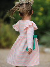 Christmas Tree Smocked Embroidery Stripe Baby Girls Dress - Rylee Faith Designs - Flyclothing LLC