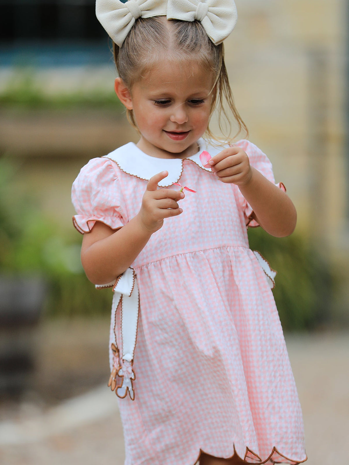 Christmas Girls Gingerbread Peter Pan Collar Dress - Rylee Faith Designs - Flyclothing LLC