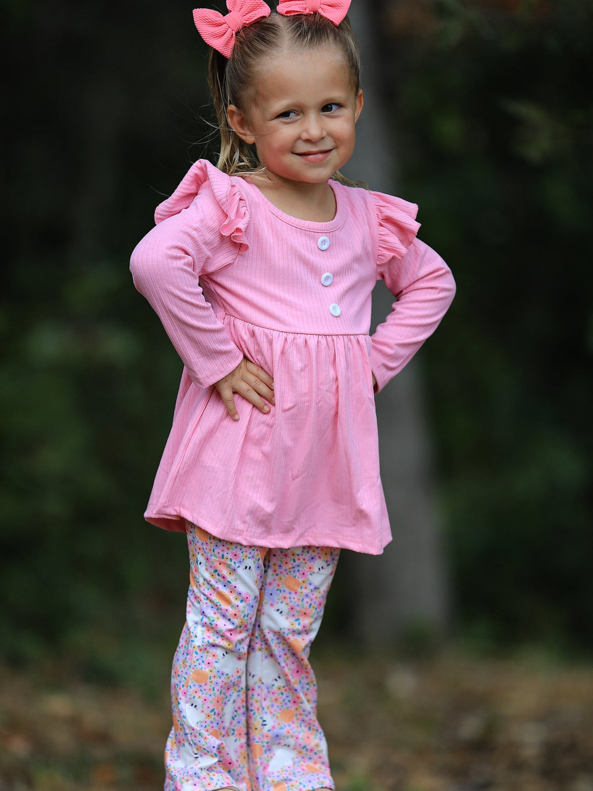 Halloween Ghost Girls Bell Bottom Pant Set Ruffle - Rylee Faith Designs - Flyclothing LLC