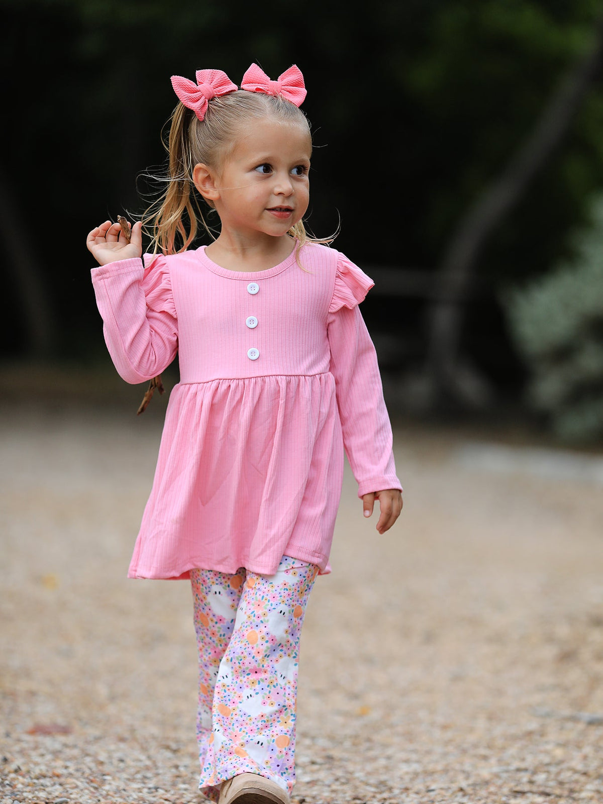 Halloween Ghost Girls Bell Bottom Pant Set Ruffle - Rylee Faith Designs - Flyclothing LLC