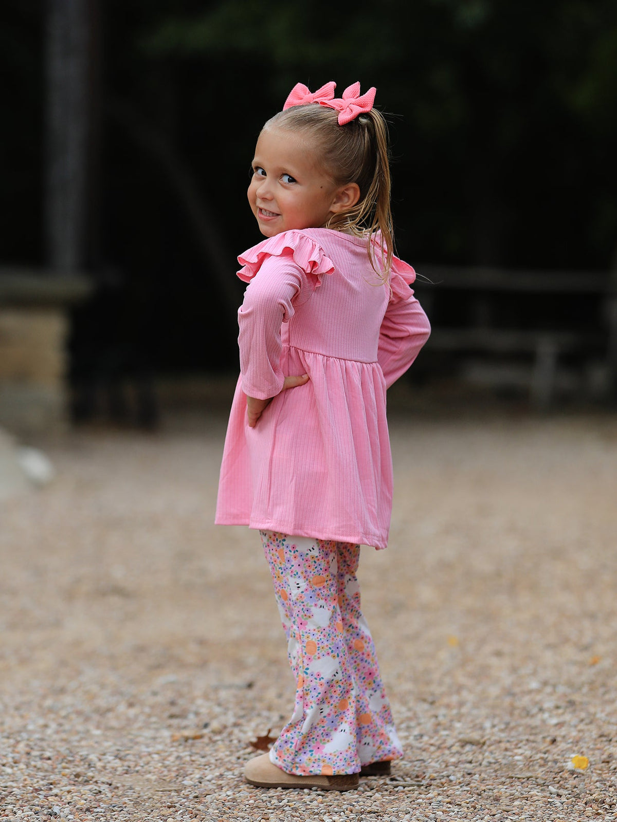 Halloween Ghost Girls Bell Bottom Pant Set Ruffle - Rylee Faith Designs - Flyclothing LLC