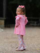 Halloween Ghost Girls Bell Bottom Pant Set Ruffle - Rylee Faith Designs - Flyclothing LLC