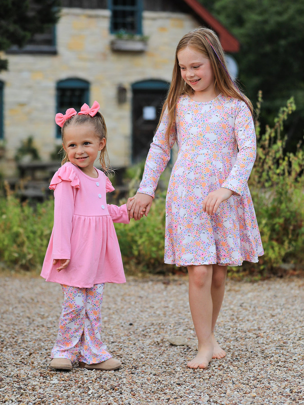 Halloween Ghost Girls Bell Bottom Pant Set Ruffle - Rylee Faith Designs - Flyclothing LLC