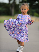 Halloween Ghost Pumpkin Girls Long Sleeve Twirl Dress - Rylee Faith Designs - Flyclothing LLC