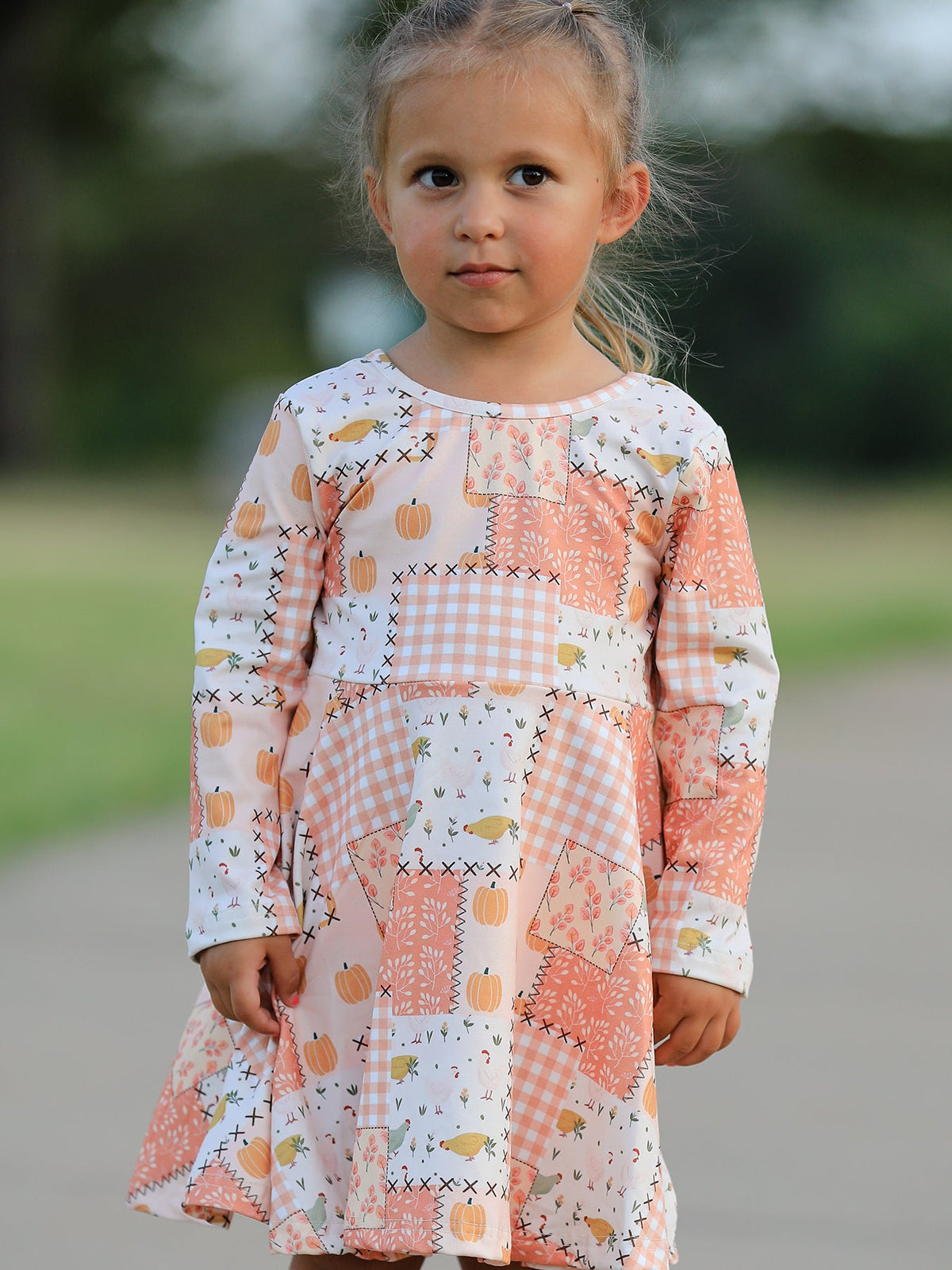 Thanksgiving Halloween Patchwork Girls Dress - Rylee Faith Designs - Flyclothing LLC