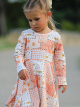 Thanksgiving Halloween Patchwork Girls Dress - Rylee Faith Designs - Flyclothing LLC