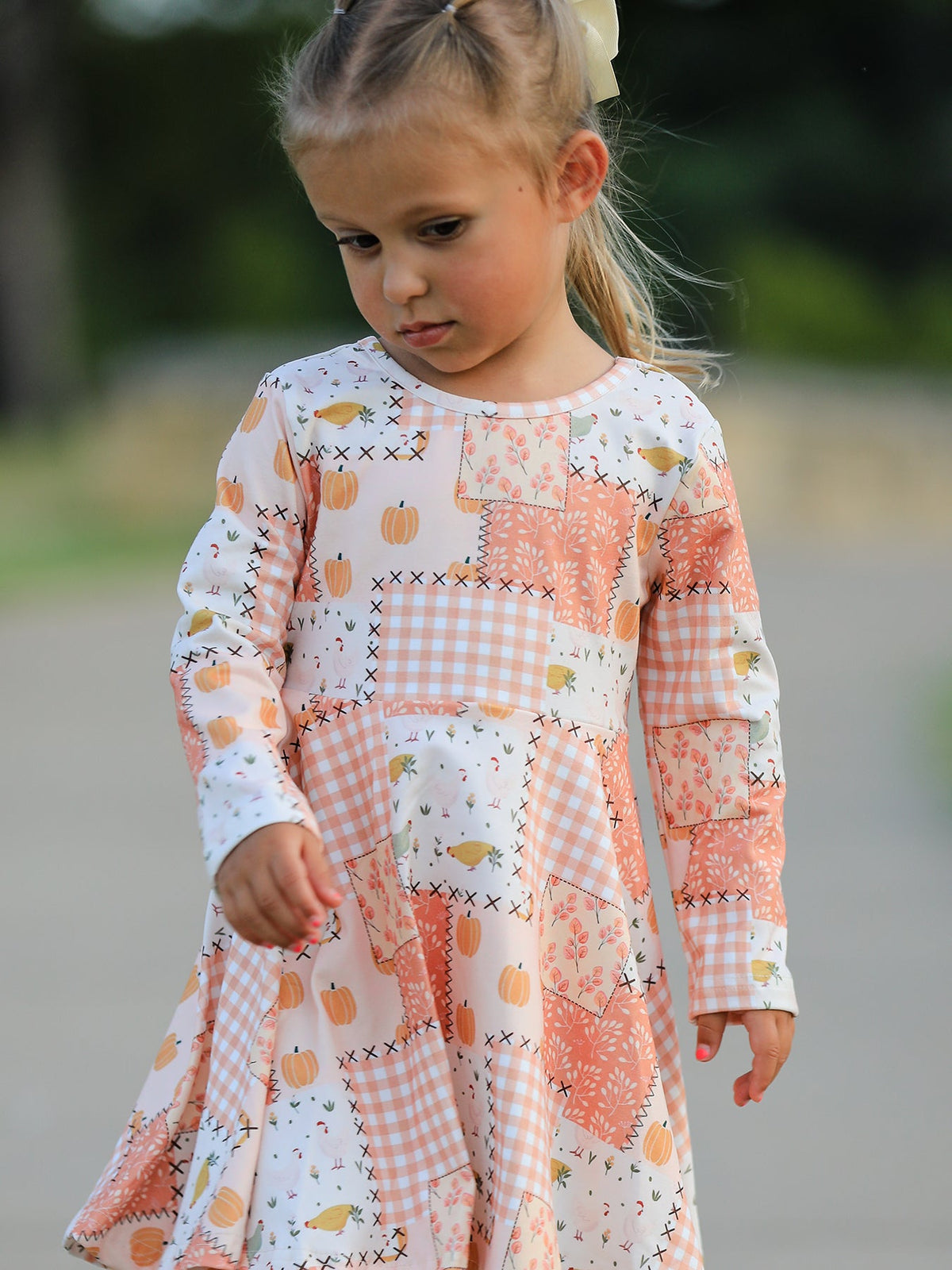 Thanksgiving Halloween Patchwork Girls Dress - Rylee Faith Designs - Flyclothing LLC
