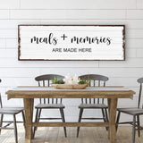 Meals And Memories Are Made Here Sign - Tailored Canvases - Flyclothing LLC