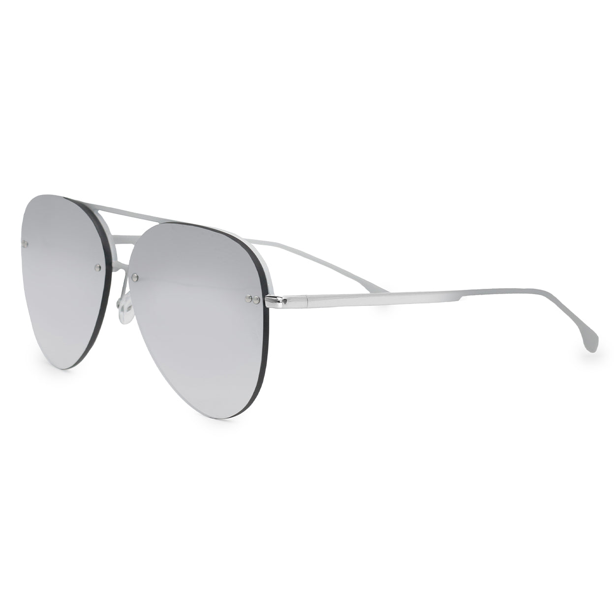 Smaller Megan 2 - Silver Metal Aviator Sunglasses - TopFoxx - Flyclothing LLC