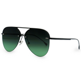 Smaller Megan 2 - Dark Green Metal Aviator Sunglasses - TopFoxx - Flyclothing LLC