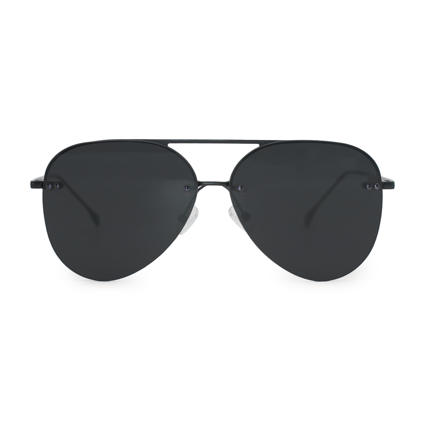 Smaller Megan 2 Jet Black- Aviator Sunglasses - TopFoxx - Flyclothing LLC