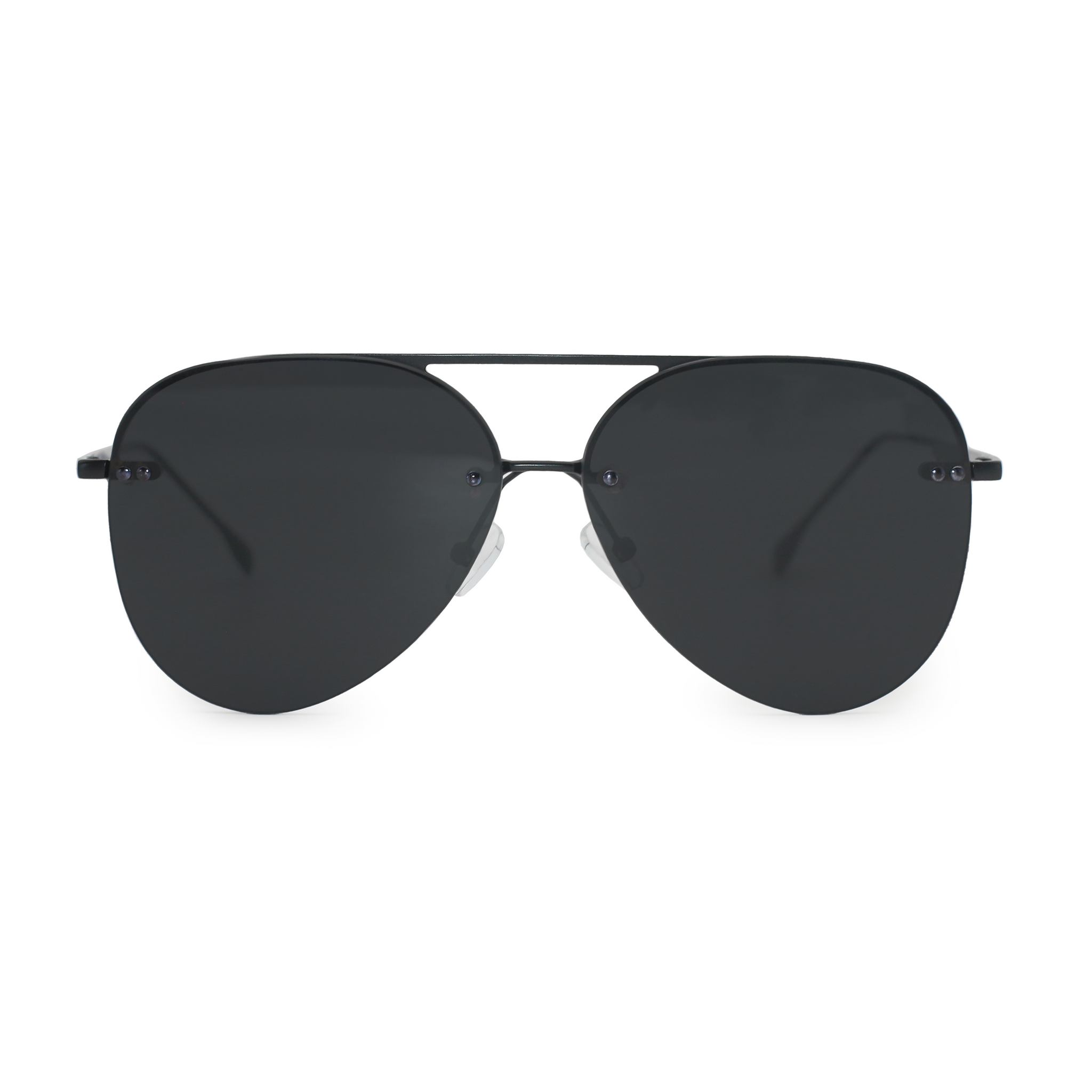 Smaller Megan 2 Jet Black- Aviator Sunglasses - TopFoxx - Flyclothing LLC