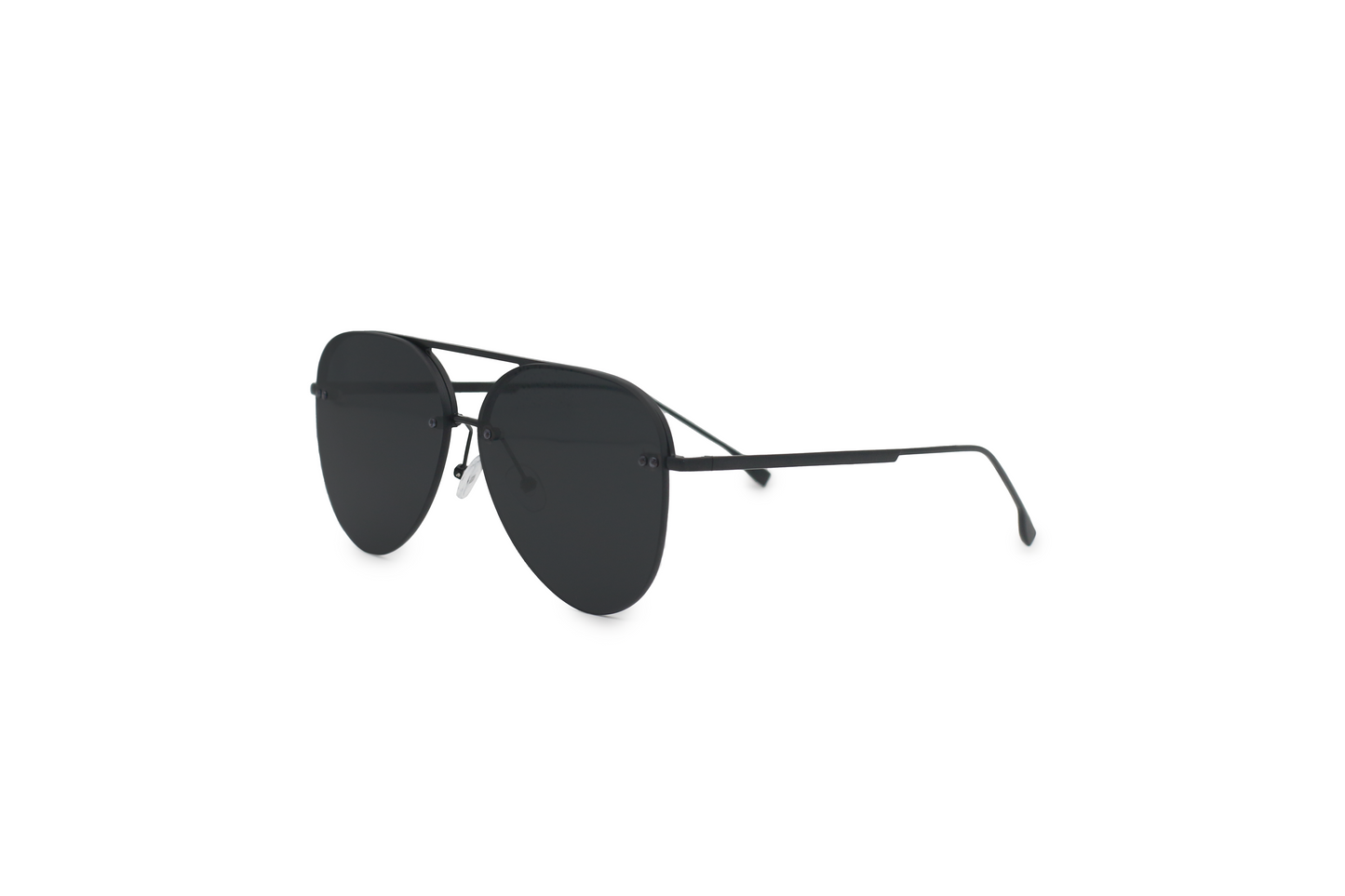 Smaller Megan 2 Jet Black- Aviator Sunglasses - TopFoxx - Flyclothing LLC