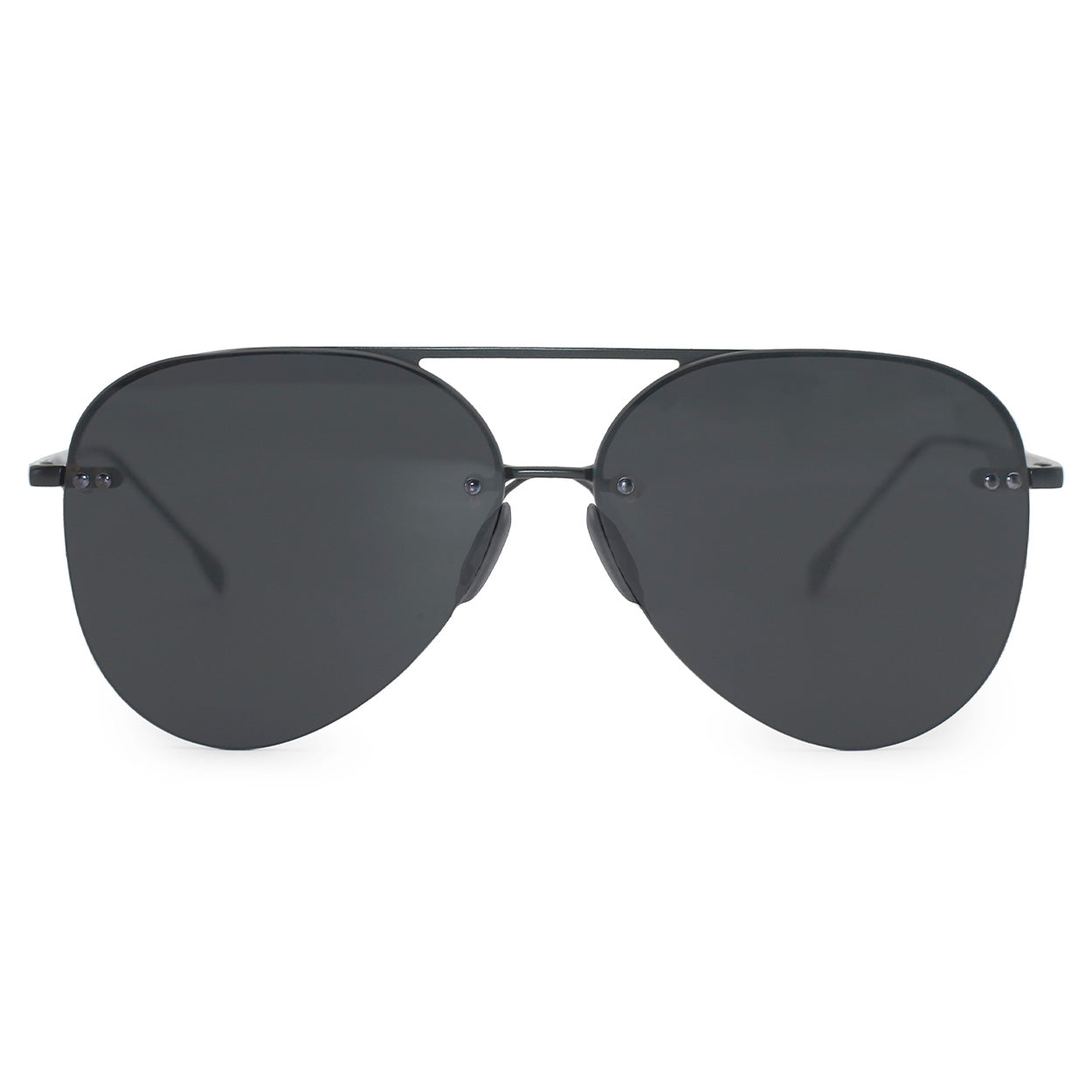 Smaller Megan 2 Jet Black- Tangle Free Aviator Sunglasses - TopFoxx - Flyclothing LLC