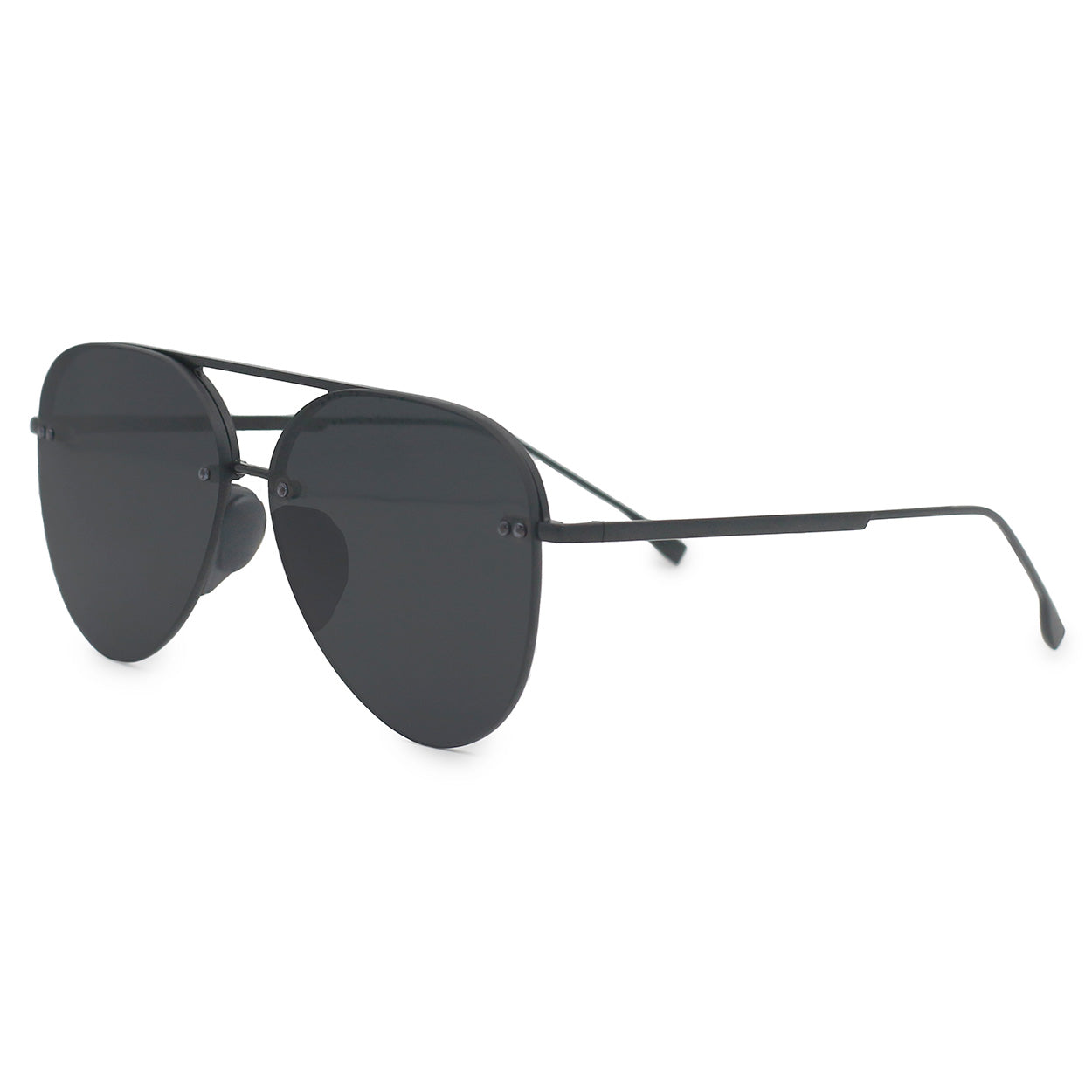 Smaller Megan 2 Jet Black- Tangle Free Aviator Sunglasses - TopFoxx - Flyclothing LLC