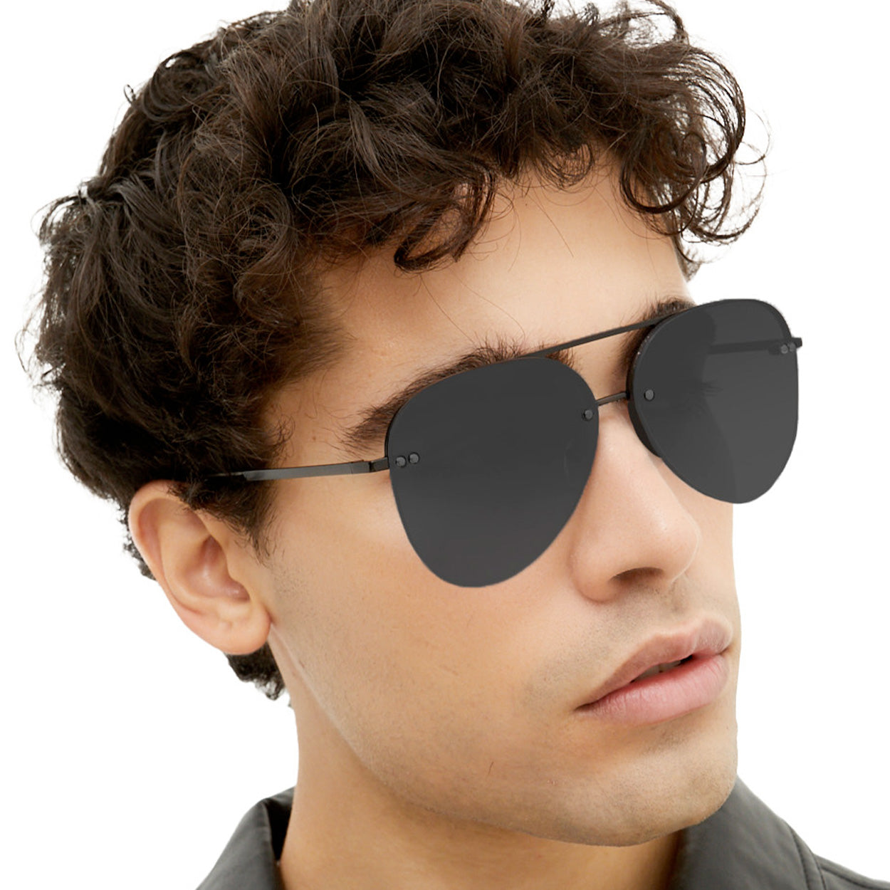 Smaller Megan 2 Jet Black- Aviator Sunglasses - TopFoxx - Flyclothing LLC