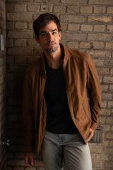 Melow CF Leather Jacket, Whiskey