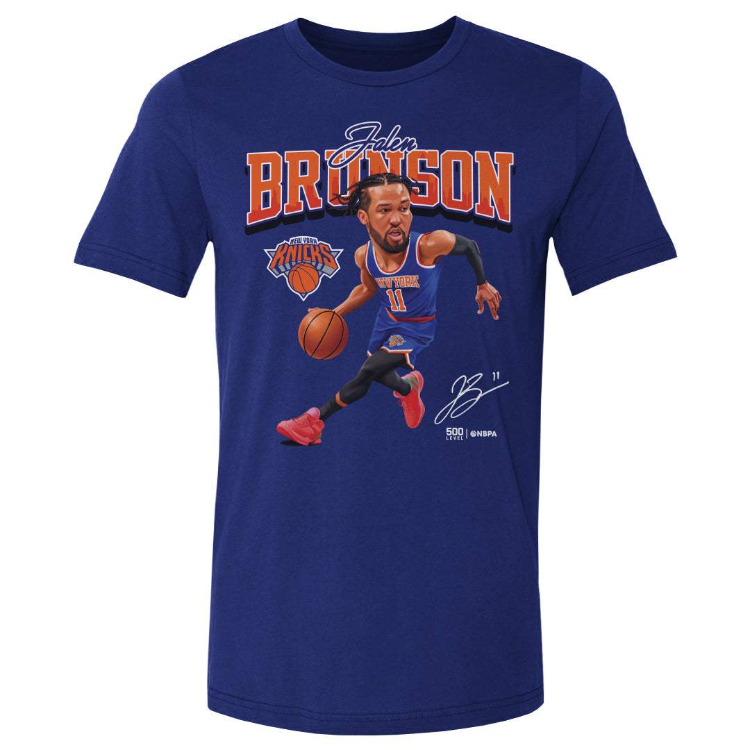 Jalen Brunson New York Knicks Caricature WHT - 500 LEVEL - Flyclothing LLC