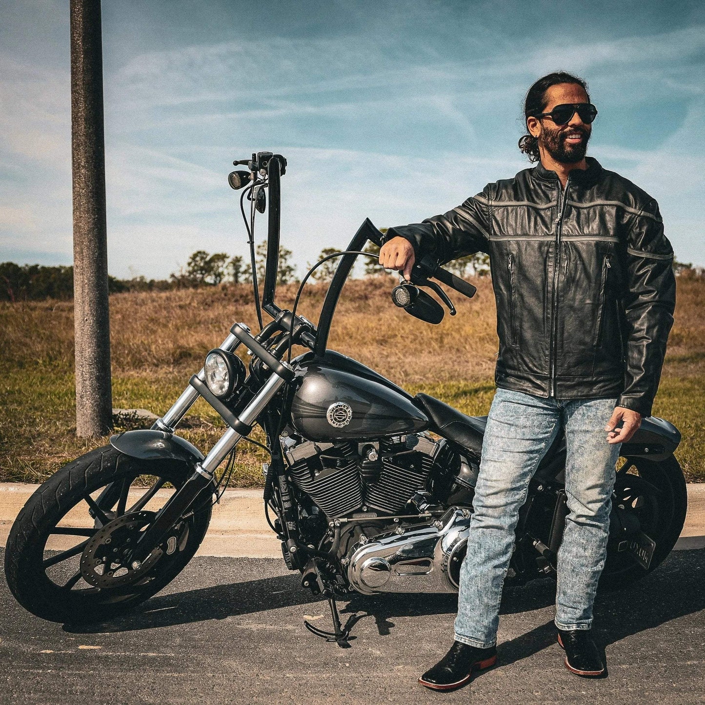 Viper - Men's Premium Leather Motorcycle Jacket - Unik Just for Bikers - Flyclothing LLC