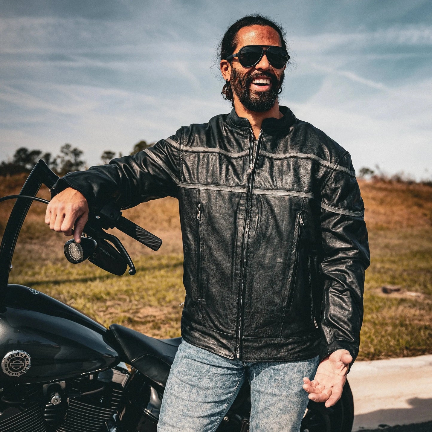 Viper - Men's Premium Leather Motorcycle Jacket - Unik Just for Bikers - Flyclothing LLC