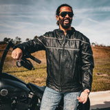 Viper - Men's Premium Leather Motorcycle Jacket - Unik Just for Bikers - Flyclothing LLC