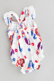 SALE Mer-Made in the USA Ruffle Cross Back Romper - Mila & Rose ®