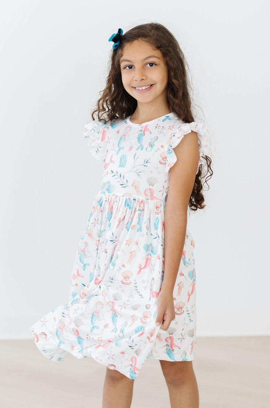 Mermaid Friends Flutter Sleeve Twirl Dress - Mila & Rose ® - Flyclothing LLC